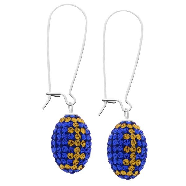 Football Earrings - Sapphire/Topaz - Sold By The Pair - Pair