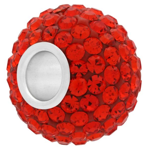Xl Large Hole Pave Bead With 12 Mm Wide Sterling Silver Core, Alora Crystals Hyacinth 15 Mm
