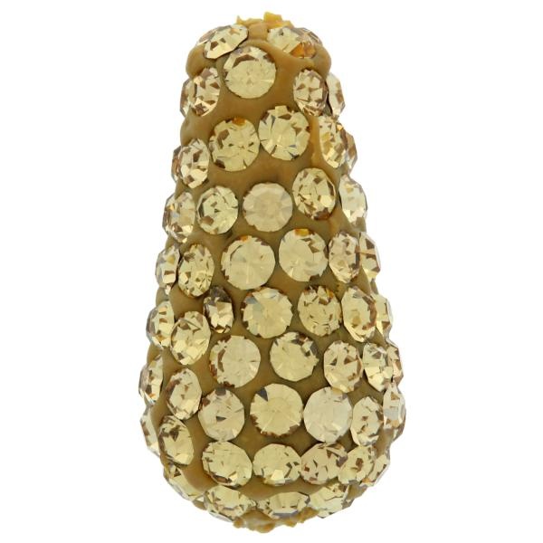 Teardrop Pave Bead With 1.2 Mm Hole Light Colorado Topaz 8 X 15 Mm
