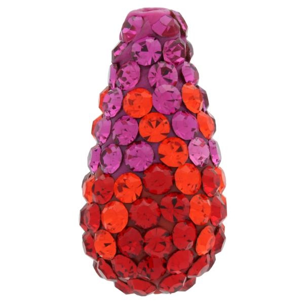 Teardrop Pave Bead With 1.2 Mm Hole, Alora Crystals Light Siam/Hyacinth/Fuchsia 8 X 15 Mm