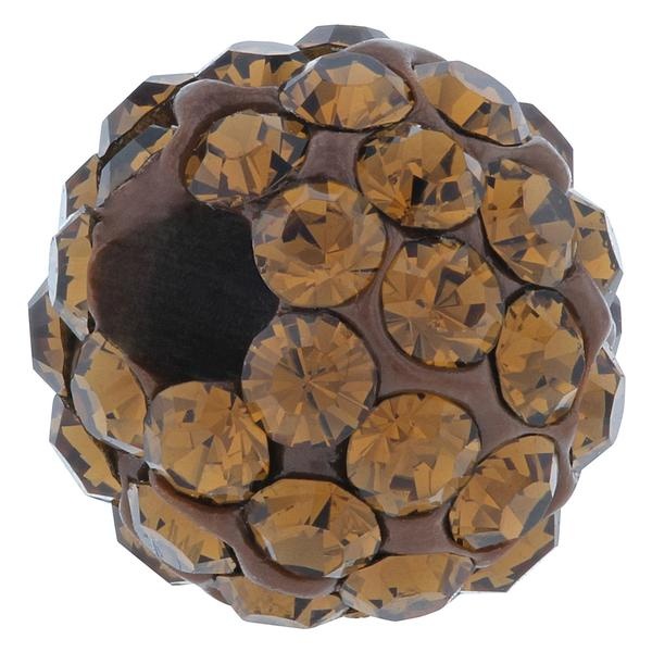 Round Pave Bead With 2.0Mm Hole, Alora Crystals Smoky Topaz 6 Mm