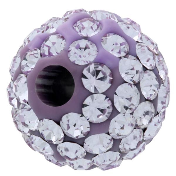Round Pave Bead With 1.2Mm Hole, Alora Crystals Tanzanite 6 Mm