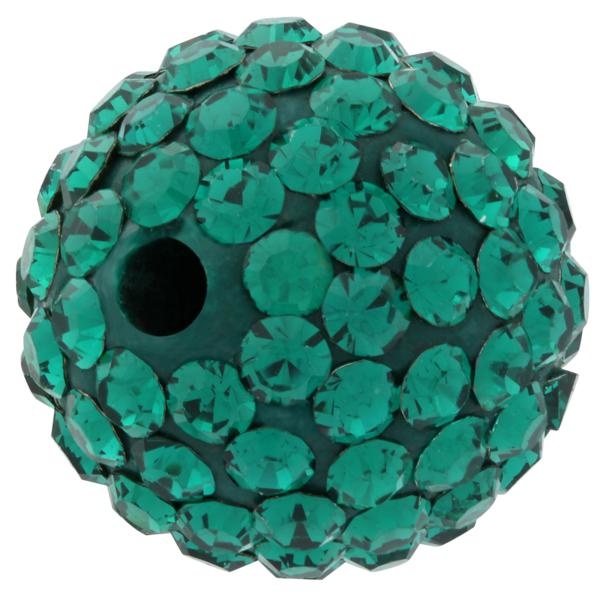 Round Pave Bead With 2.0Mm Hole, Alora Crystals Emerald 10 Mm