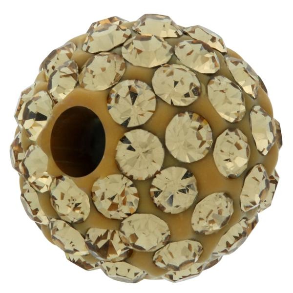 Round Pave Bead With 2.0Mm Hole, Alora Crystals Light Colorado Topaz 8 Mm