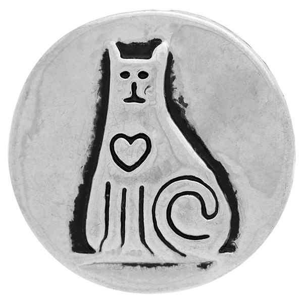 Cat With Heart Silver Snap