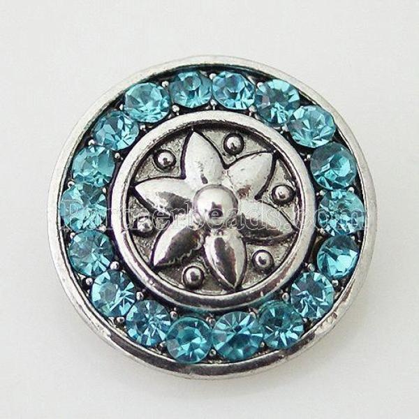 Flower With Aquamarine Ring Silver Snap