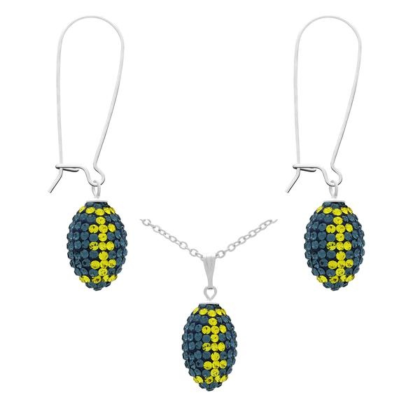 Game Time Bling Mini Football Necklace & Earring Gift Set - Montana/Citrine