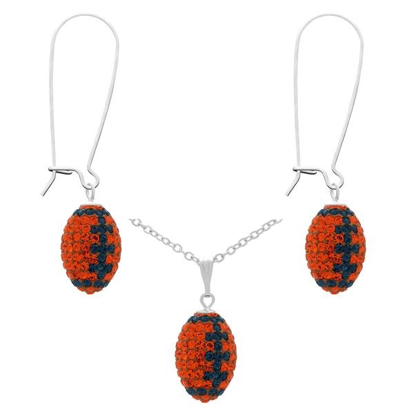 Game Time Bling Mini Football Necklace & Earring Gift Set - Sun/Montana