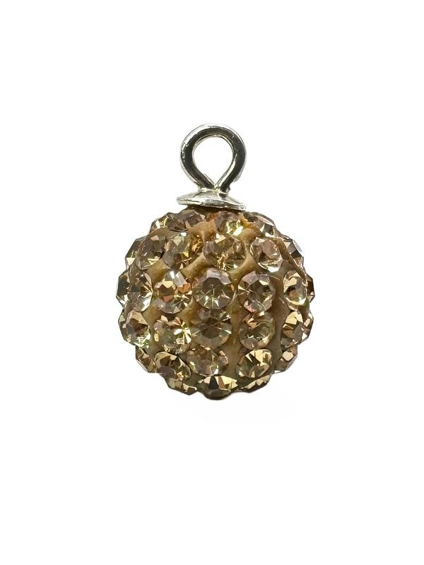 8Mm Crystal Ball With Silver Loop - Light Colorado Topaz