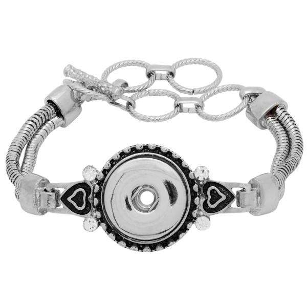 1-Snap Metal Bracelet - Without Decorative Snap