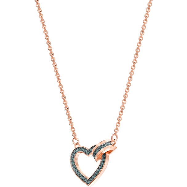 Swarovski Collections Lovely Necklace, Gray, Rose Gold Plating