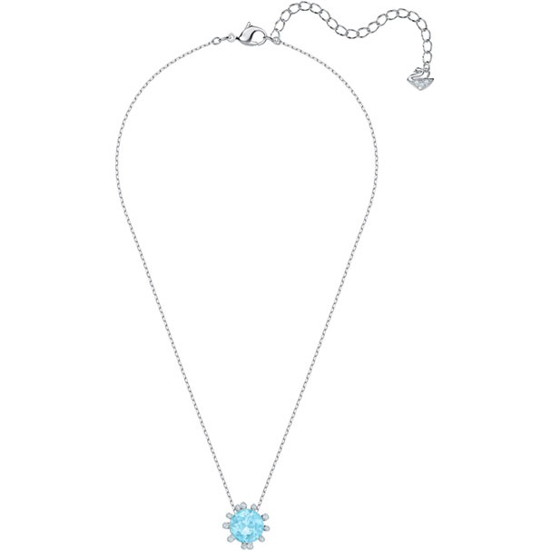 Swarovski Collection Olive Pendant, Aqua, Rhodium Plating