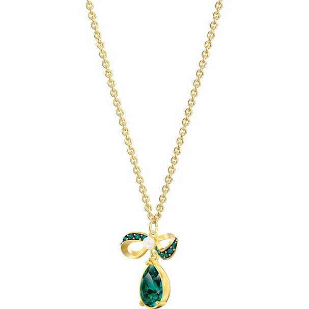 Swarovski Collection Black Baroque Pendant, Green, Gold-Tone Plated