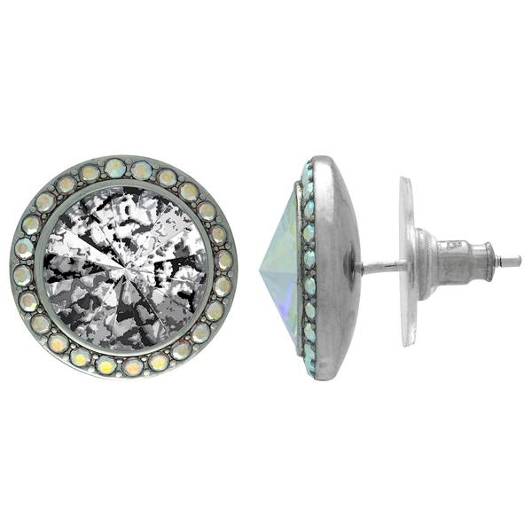 Crystalyzed With Dreamtime Crystal Stud Earrings For Dance Crystal Black Patina/Crystal Ab 15Mm - Pair