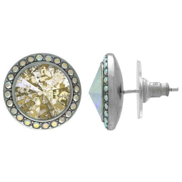 Crystalyzed With Dreamtime Crystal Stud Earrings For Dance Crystal Gold Patina/Crystal Ab 15Mm - Pair