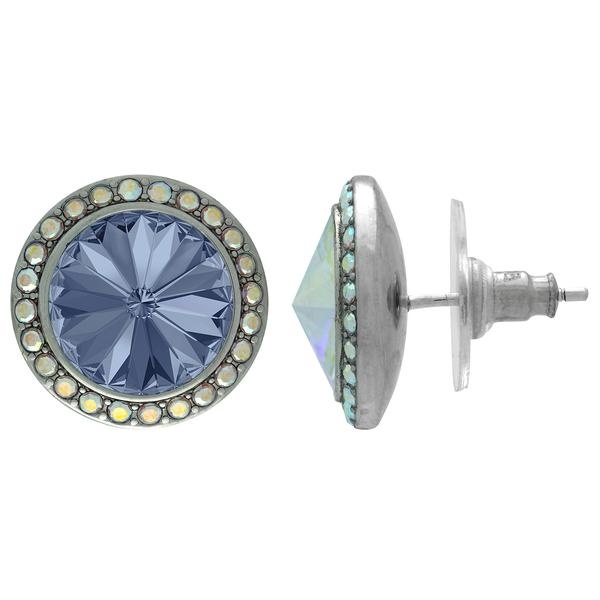 Crystalized With Dreamtime Crystal Stud Earrings For Dance Denim Blue/Crystal Ab 15Mm - Pair