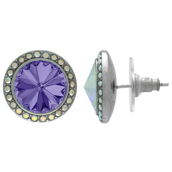 Crystalized With Dreamtime Crystal Stud Earrings For Dance Tanzanite/Crystal Ab 15Mm - Pair