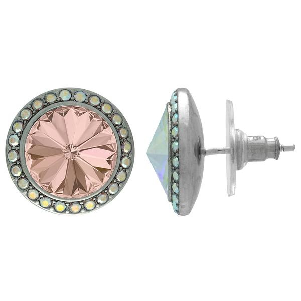 Crystalized With Dreamtime Crystal Stud Earrings For Dance Vintage Rose/Crystal Ab 15Mm - Pair