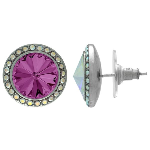 Crystalized With Dreamtime Crystal Stud Earrings For Dance Amethyst/Crystal Ab 17Mm - Pair