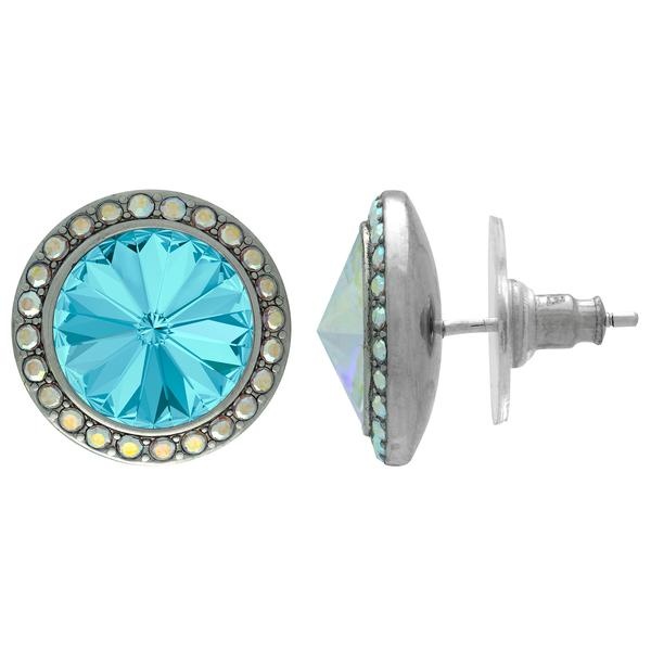 Crystalized With Dreamtime Crystal Stud Earrings For Dance Aquamarine/Crystal Ab 17Mm - Pair