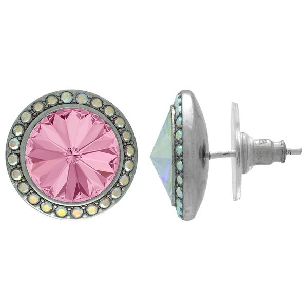 Crystalized With Dreamtime Crystal Stud Earrings For Dance Light Rose/Crystal Ab 17Mm - Pair