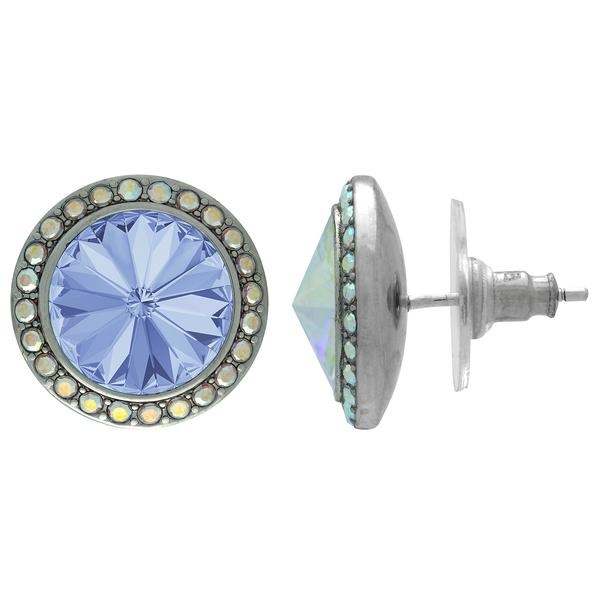 Crystalized With Dreamtime Crystal Stud Earrings For Dance Light Sapphire/Crystal Ab 17Mm - Pair