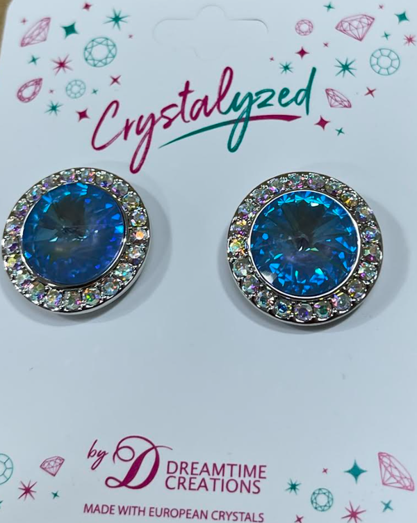 Crystalized With Dreamtime Crystal Stud Earrings For Dance Ocean Delite/Crystal Ab 17Mm - Pair
