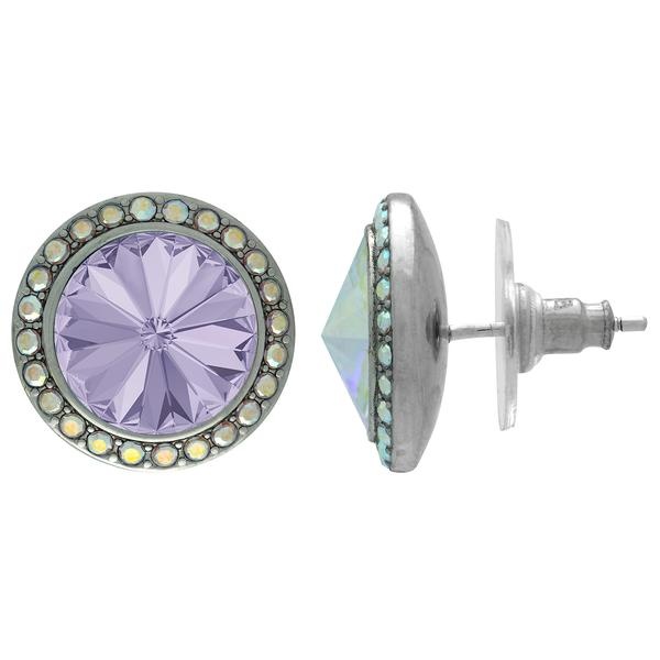 Crystalized With Dreamtime Crystal Stud Earrings For Dance Violet/Crystal Ab 17Mm - Pair