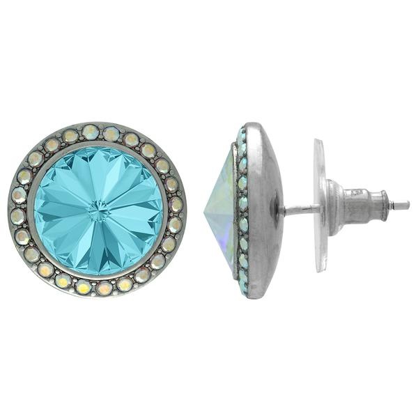 Crystalyzed With Dreamtime Crystal Stud Earrings For Dance Light Turquoise/Crystal Ab 11Mm - Pair