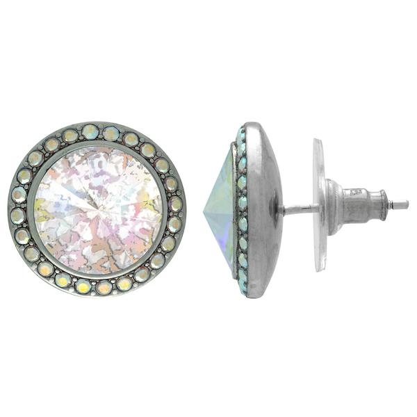Crystalyzed With Dreamtime Crystal Stud Earrings For Dance Crystal White Patina/Crystal Ab 13Mm - Pair