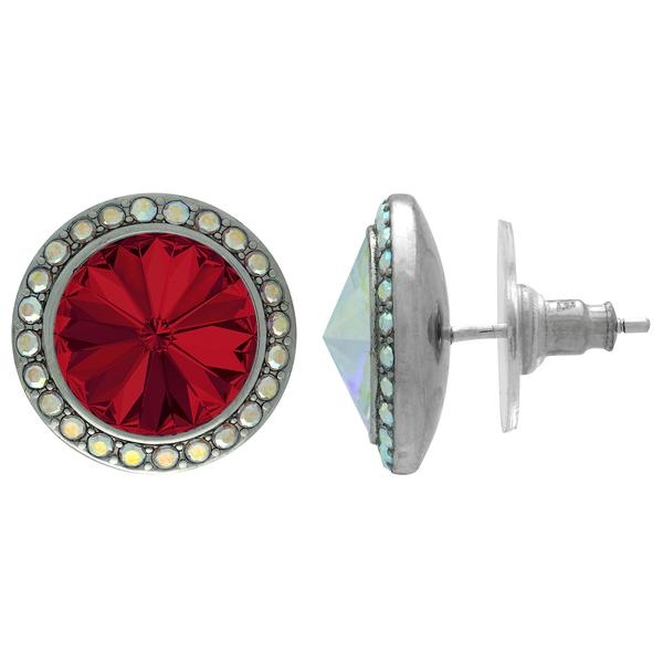 Crystalyzed With Dreamtime Crystal Stud Earrings For Dance Light Siam/Crystal Ab 13Mm - Pair