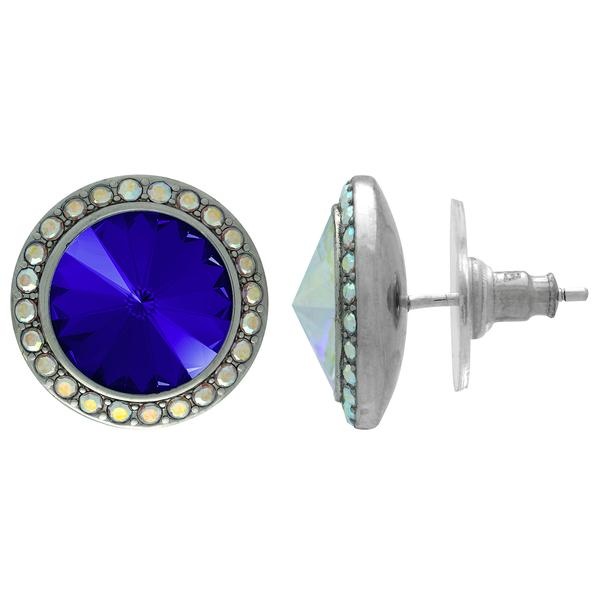 Crystalyzed With Dreamtime Crystal Stud Earrings For Dance Majestic Blue/Crystal Ab 13Mm - Pair