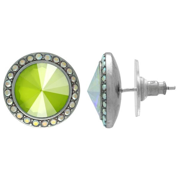Crystalyzed With Dreamtime Crystal Stud Earrings For Dance Crystal Lime/Crystal Ab 19Mm - Pair