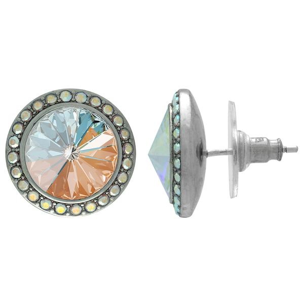 Crystalyzed With Dreamtime Crystal Stud Earrings For Dance Crystal Peach Delite/Crystal Ab 19Mm - Pair