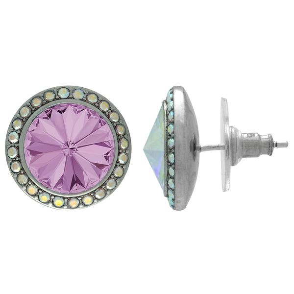 Crystalyzed With Dreamtime Crystal Stud Earrings For Dance Light Amethyst/Crystal Ab 19Mm - Pair