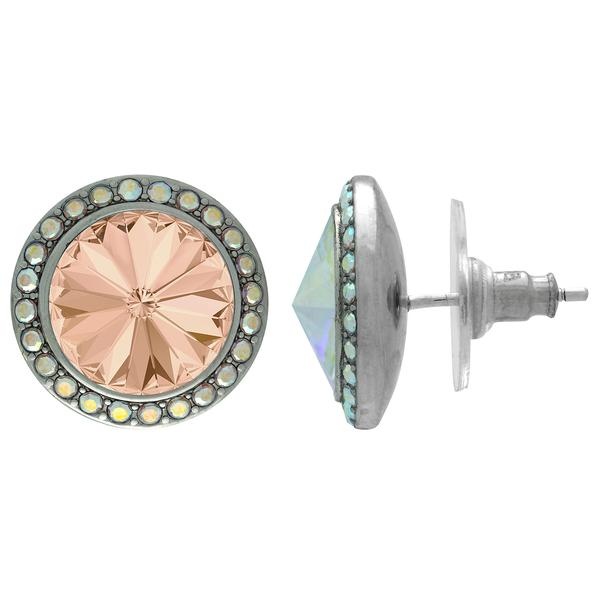 Crystalyzed With Dreamtime Crystal Stud Earrings For Dance Light Peach/Crystal Ab 19Mm - Pair