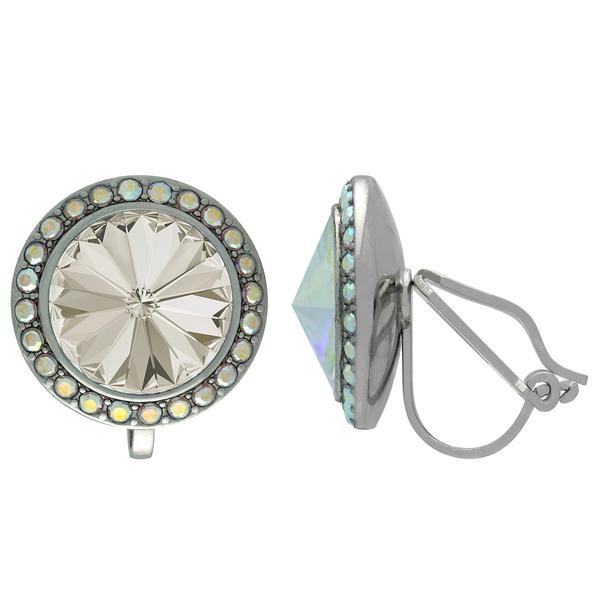 Crystalized With Dreamtime Crystal Clip-On Earrings For Dance Crystal Silver Shade/Crystal Ab 13Mm - Pair