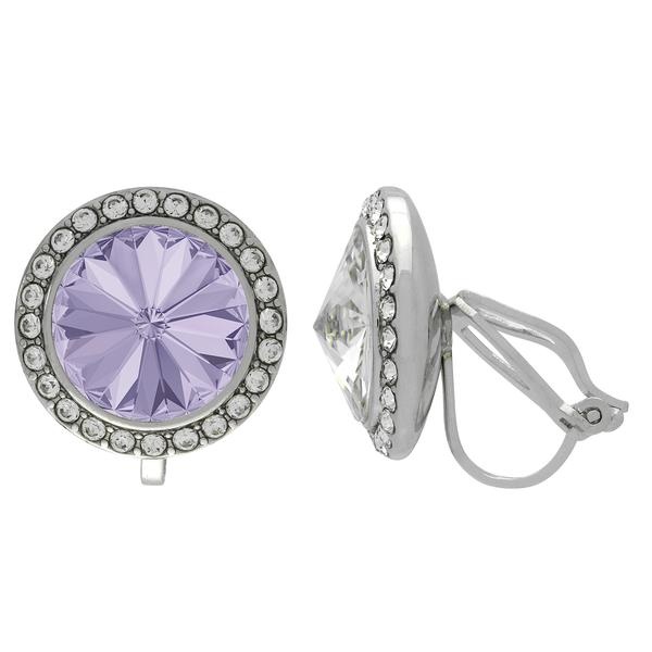 Crystalized With Dreamtime Crystal Clip-On Earrings For Dance Violet/Crystal 11Mm - Pair