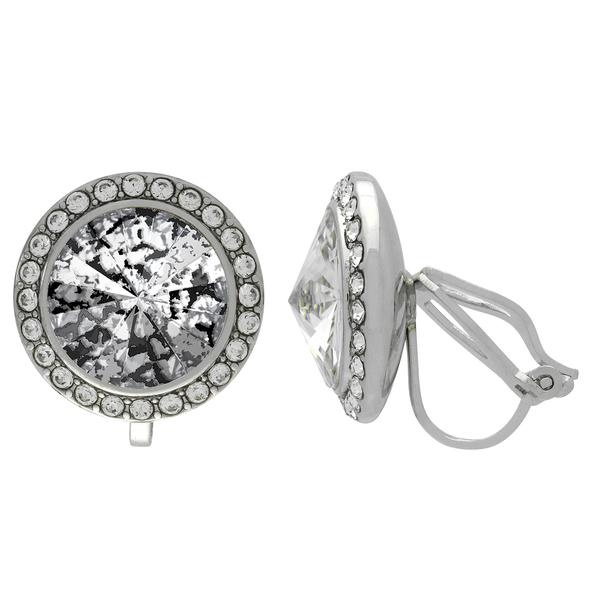 Crystalized With Dreamtime Crystal Clip-On Earrings For Dance Crystal Black Patina/Crystal 13Mm - Pair