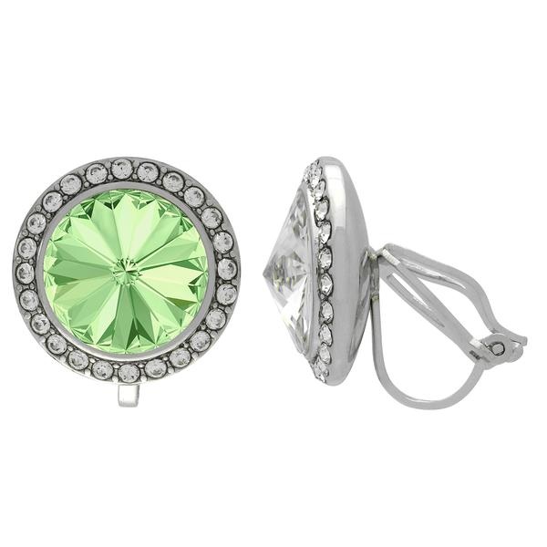 Crystalized With Dreamtime Crystal Clip-On Earrings For Dance Chrysolite/Crystal 15Mm - Pair