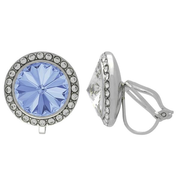 Crystalized With Dreamtime Crystal Clip-On Earrings For Dance Light Sapphire/Crystal 15Mm - Pair