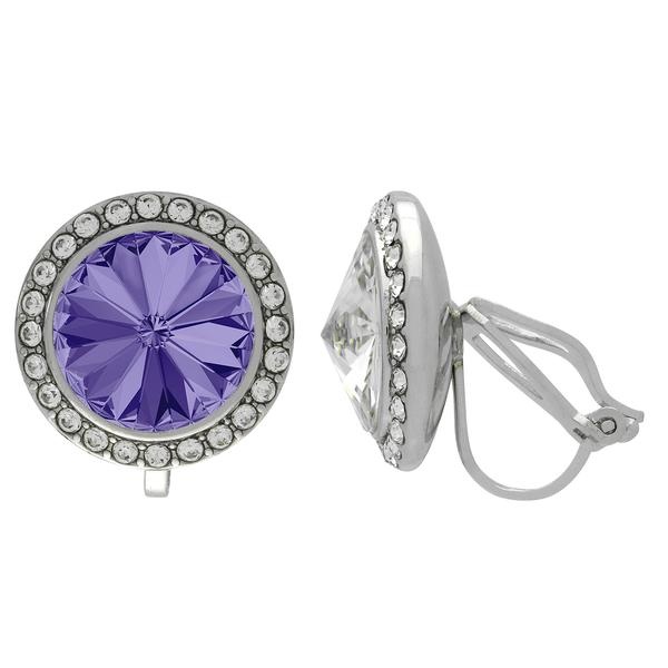 Crystalized With Dreamtime Crystal Clip-On Earrings For Dance Tanzanite/Crystal 17Mm - Pair