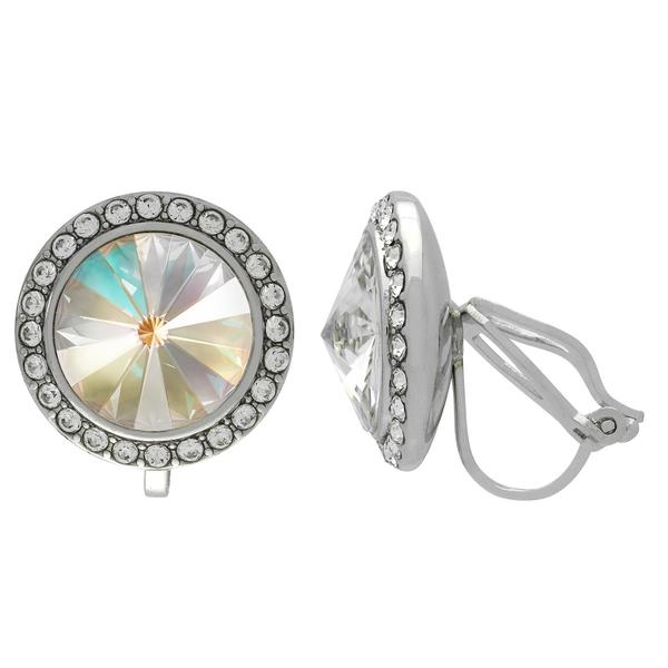 Crystalized With Dreamtime Crystal Clip-On Earrings For Dance Crystal Light Grey Delite/Crystal 19Mm - Pair