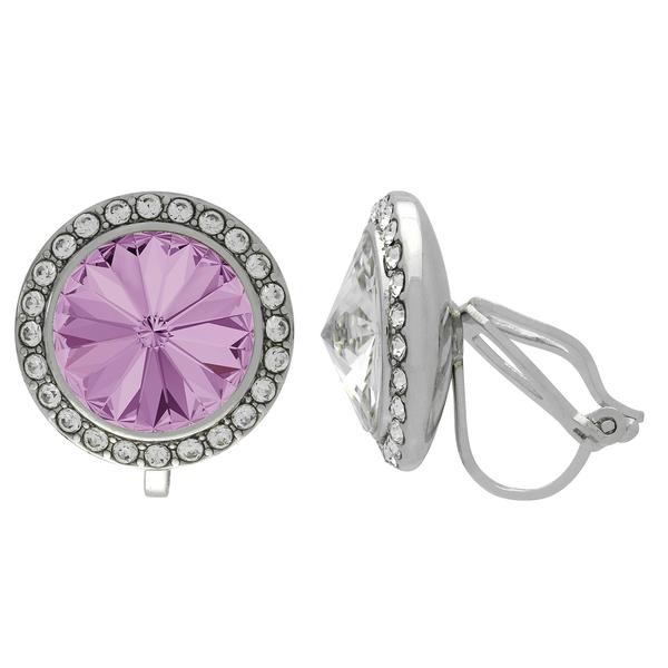 Crystalized With Dreamtime Crystal Clip-On Earrings For Dance Light Amethyst/Crystal 19Mm - Pair