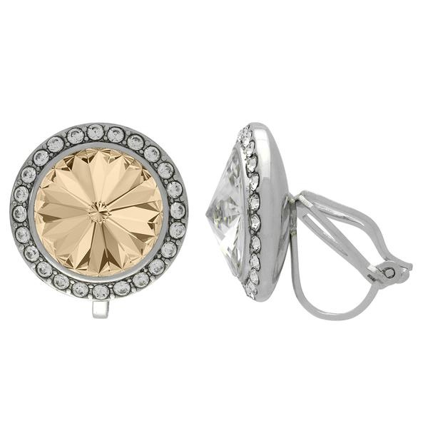 Crystalized With Dreamtime Crystal Clip-On Earrings For Dance Light Silk/Crystal 19Mm - Pair