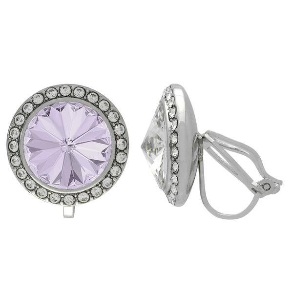 Crystalized With Dreamtime Crystal Clip-On Earrings For Dance Smoky Mauve/Crystal 19Mm - Pair