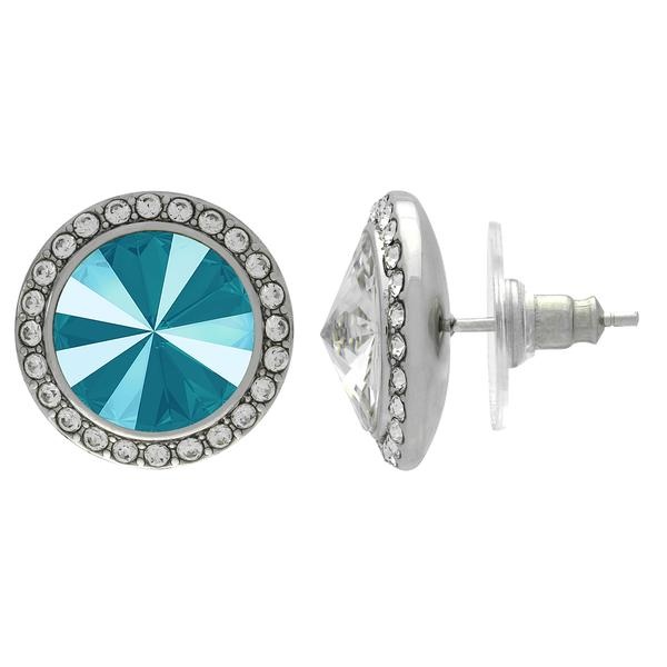 Crystalized With Dreamtime Crystal Stud Earrings For Dance Crystal Azure Blue/Crystal 19Mm - Pair