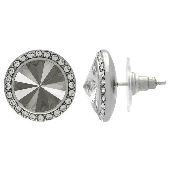 Crystalized With Dreamtime Crystal Stud Earrings For Dance Crystal Dark Grey/Crystal 19Mm - Pair