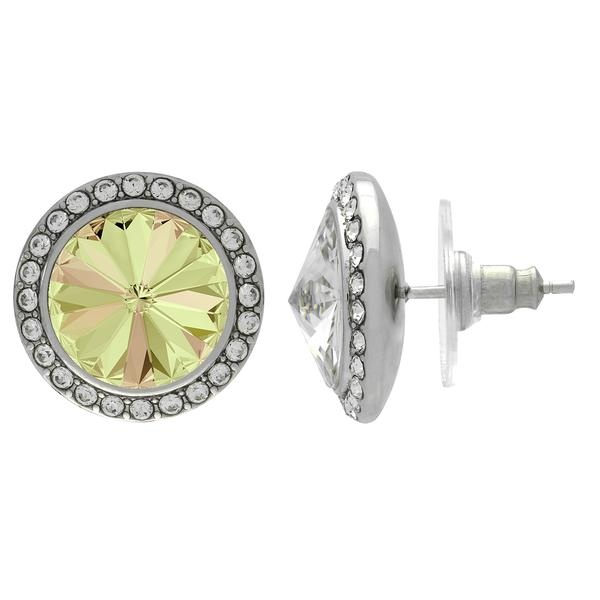 Crystalized With Dreamtime Crystal Stud Earrings For Dance Crystal Luminous Green/Crystal 19Mm - Pair