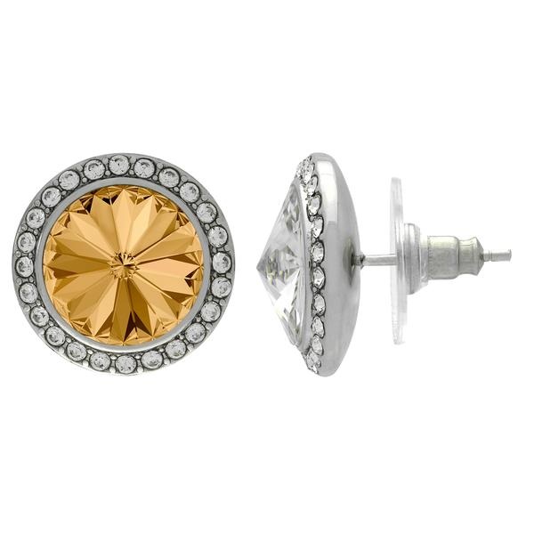 Crystalized With Dreamtime Crystal Stud Earrings For Dance Light Colorado Topaz/Crystal 19Mm - Pair